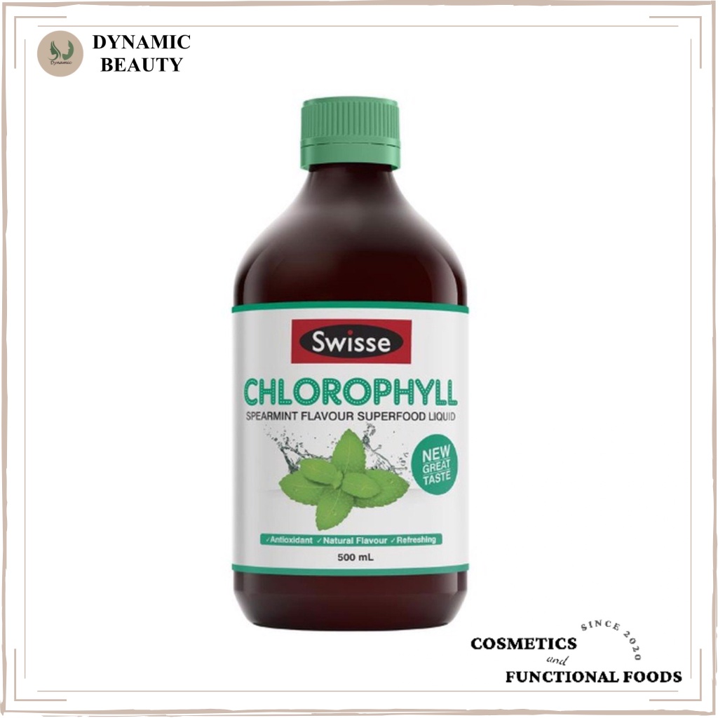 [Hàng chuẩn Úc] Nước diệp lục Swisse chlorophyll vị bạc hà và vị dâu 500ml của Úc