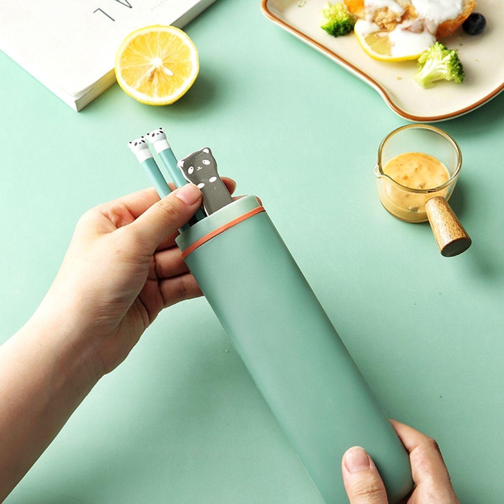 NICKOLAS Bộ Muỗng Đũa Bằng Silicone Và Thép Không Gỉ