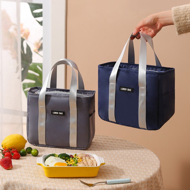 Túi giữ nhiệt đựng đồ ăn  LUNCH BAG vải Oxfoxd 3 lớp, lót nhôm, có khoá kéo