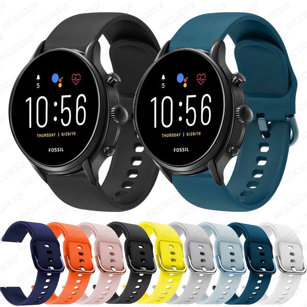 Silicone Dây Đeo Silicon Cho Đồng Hồ Thể Thao Thông Minh fossil gen 5 carlyle / sport 43mm / gen 4 q Explorer hr