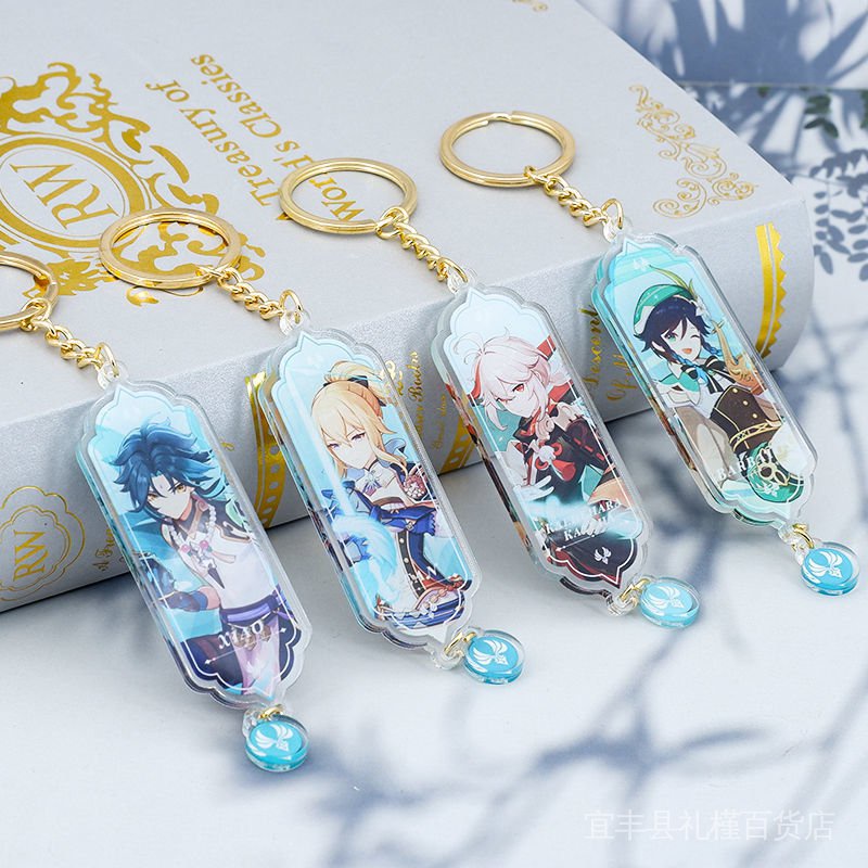 Móc khóa anime genshin impact 2 mặt nhựa mica móc chìa khoá mô hình nhân vật game  RAIDEN SHOGUN YAE MIKO XIAO Zhongli pendant gift CXHH