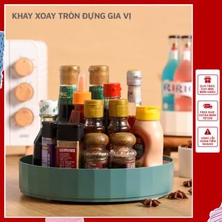 Khay đựng gia vị xoay tròn 360 độ, kệ đựng gia vị, kệ đựng mỹ phẩm đa năng Lammian VD17