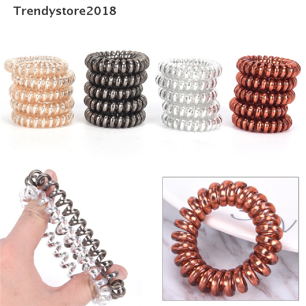 Set 1/5 dây buộc tóc lò xo xoắn co giãn thời trang 2018