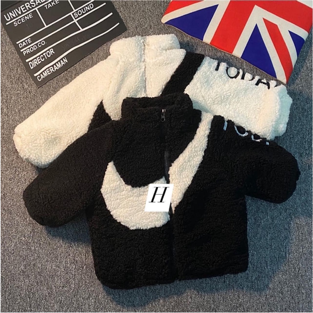 Áo khoác bé trai bé gái lông cừu Ni Today chất bông mềm siêu ấm