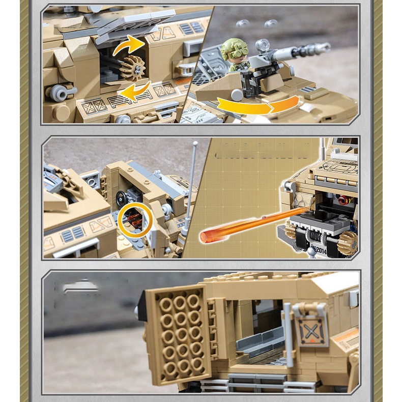 Đồ chơi Lắp ráp xe Humvee quân sự, Enlighten Humvee Car 22014 Xếp hình thông minh, Ghép hình trí tuệ