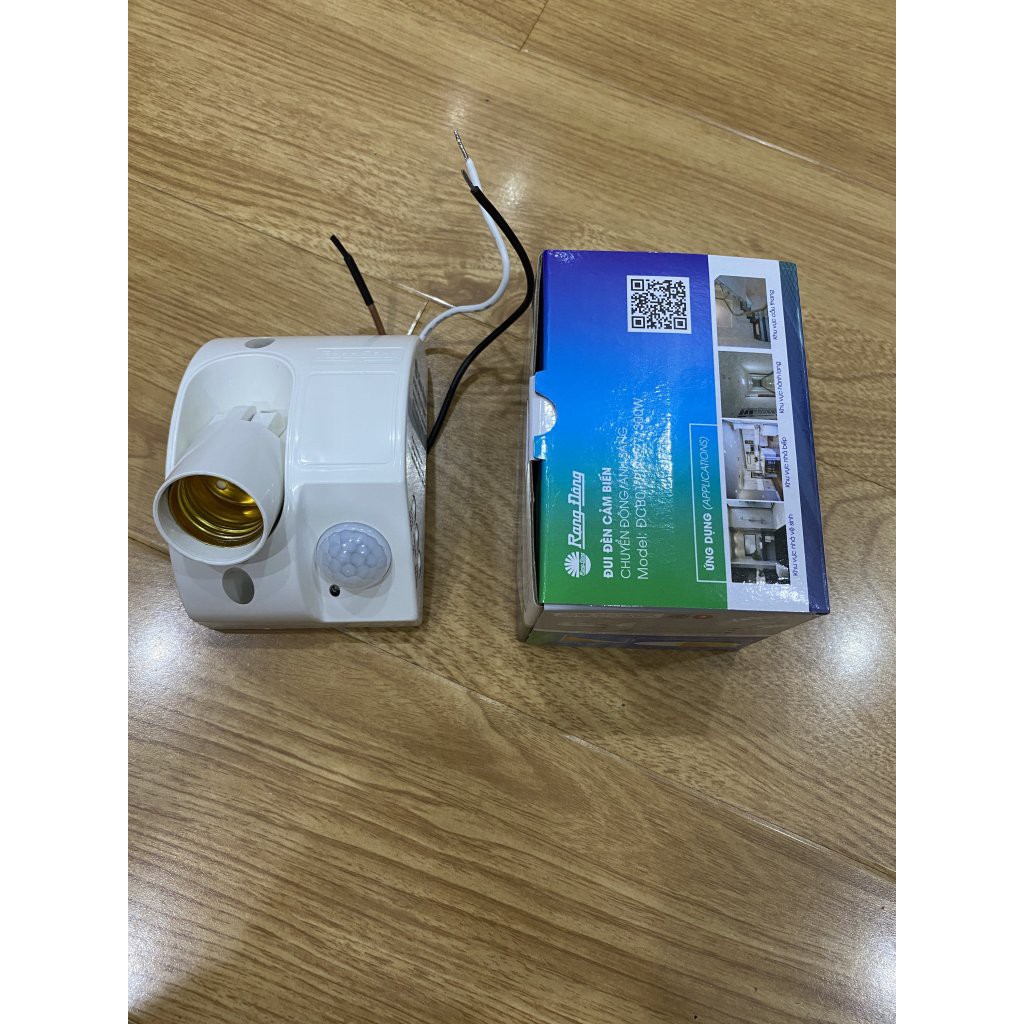 Đui đèn cảm biến chuyển động Rạng Đông, đui xoáy E27, Hồng ngoại tự động bật tắt