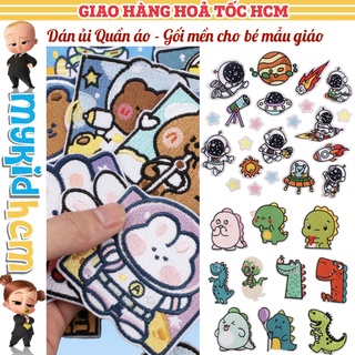 50 MẪU miếng DÁN ỦI quần áo bé GÁI mẫu giáo STICKER THÊU CAO CẤP CÓ SẴN KEO ỦI hình GẤU BROWN THỎ CONY PIKACHU VŨ TRỤ