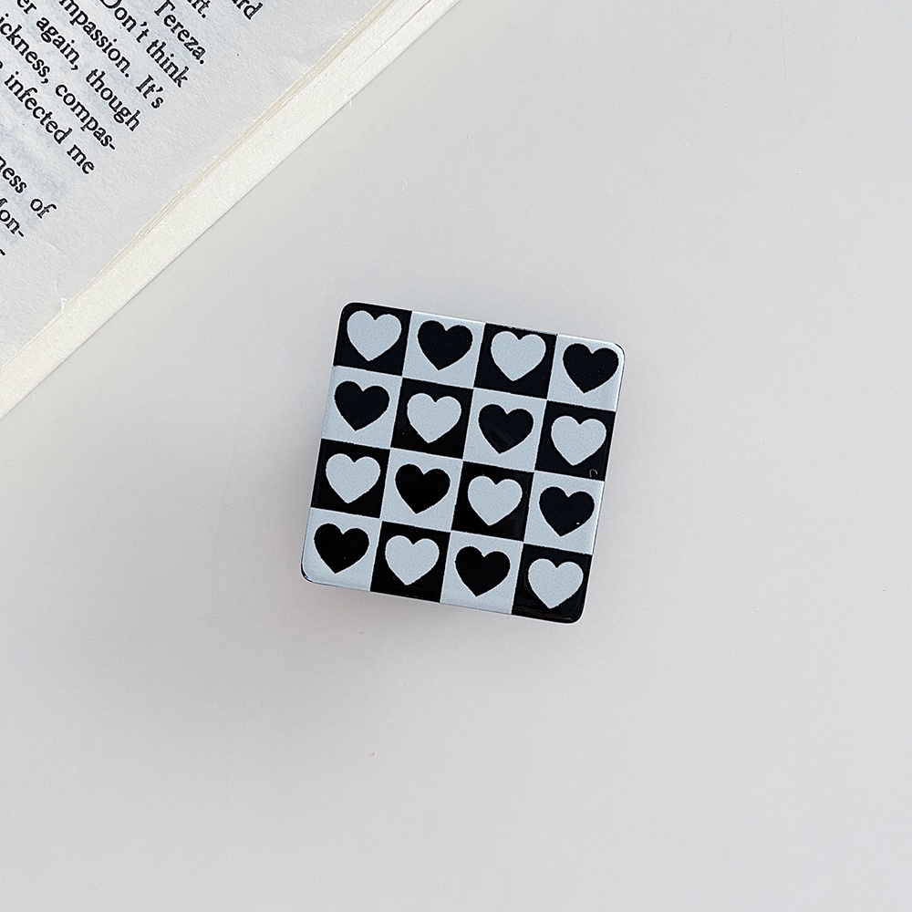 Cod Qipin Giá Đỡ Điện Thoại Hình Vuông Kẻ Sọc Caro Trắng Đen Chống Thất Lạc Có Thể Gập Lại