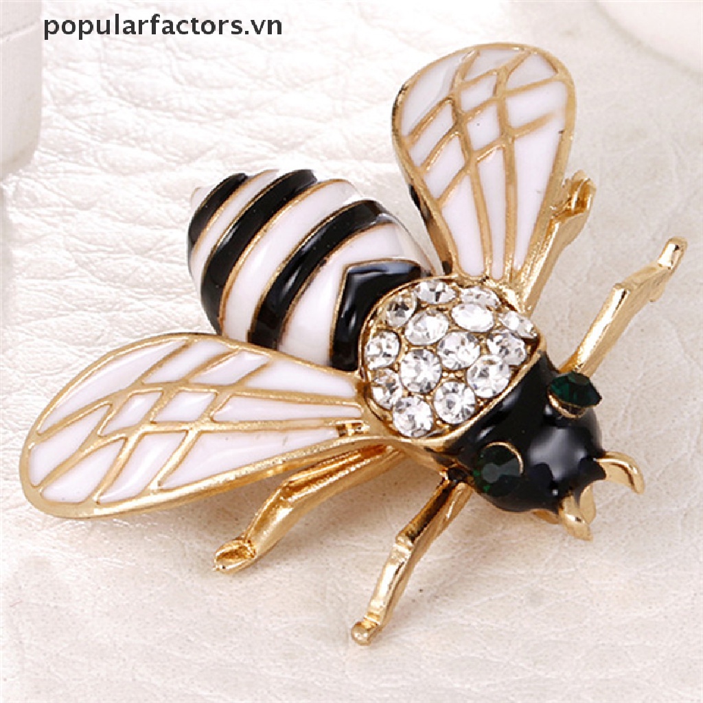 Ghim Cài Áo Hình Chú Ong Nhỏ Đính Đá Pha Lê Thanh Lịch Cho Nữ [VN]