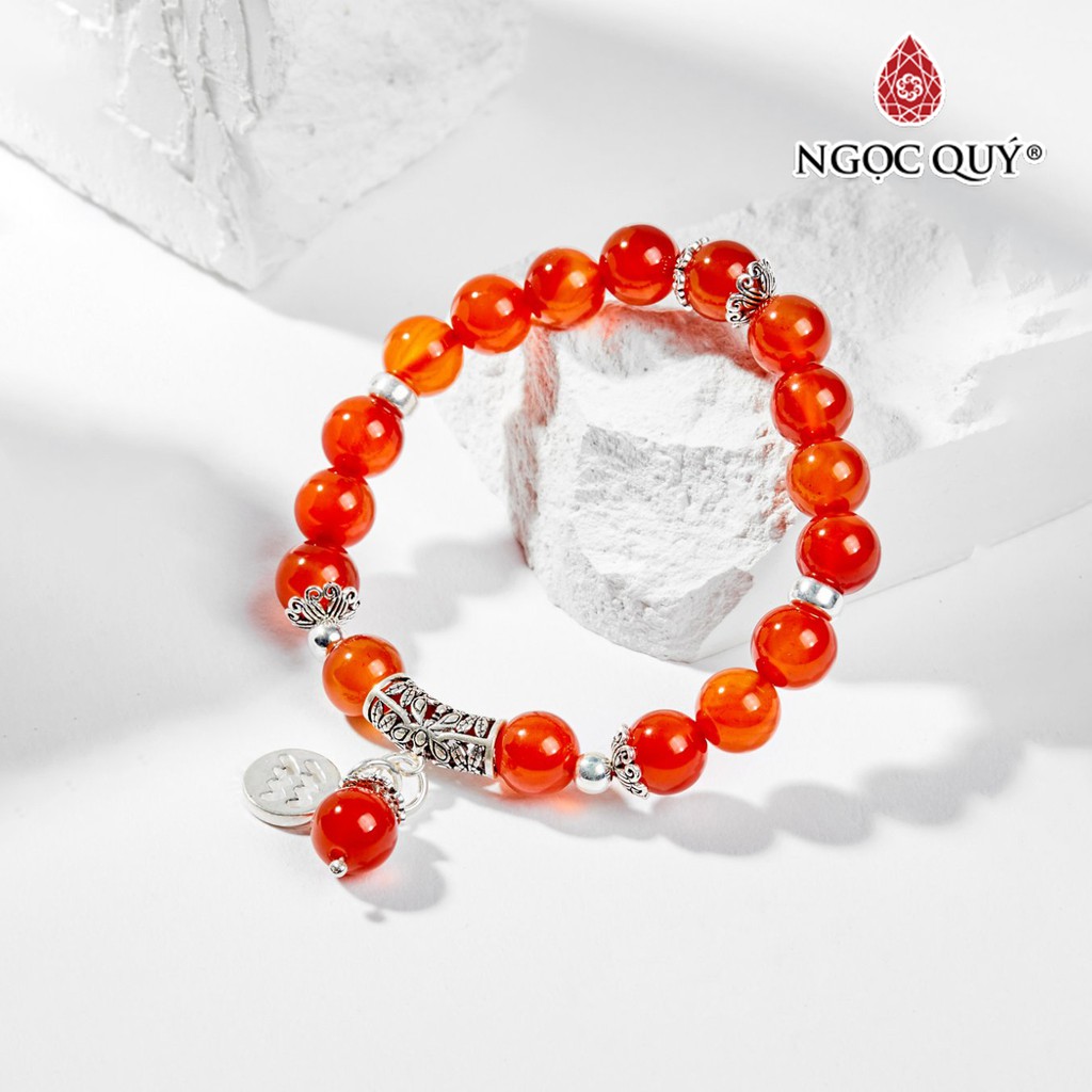 Vòng tay cung hoàng đạo mã não đỏ size hạt 8mm - Ngọc Quý