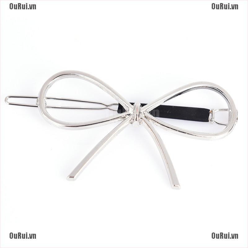 Kẹp Tóc Hình Nơ Bằng Kim Loại Phong Cách Vintage Cho Nữ