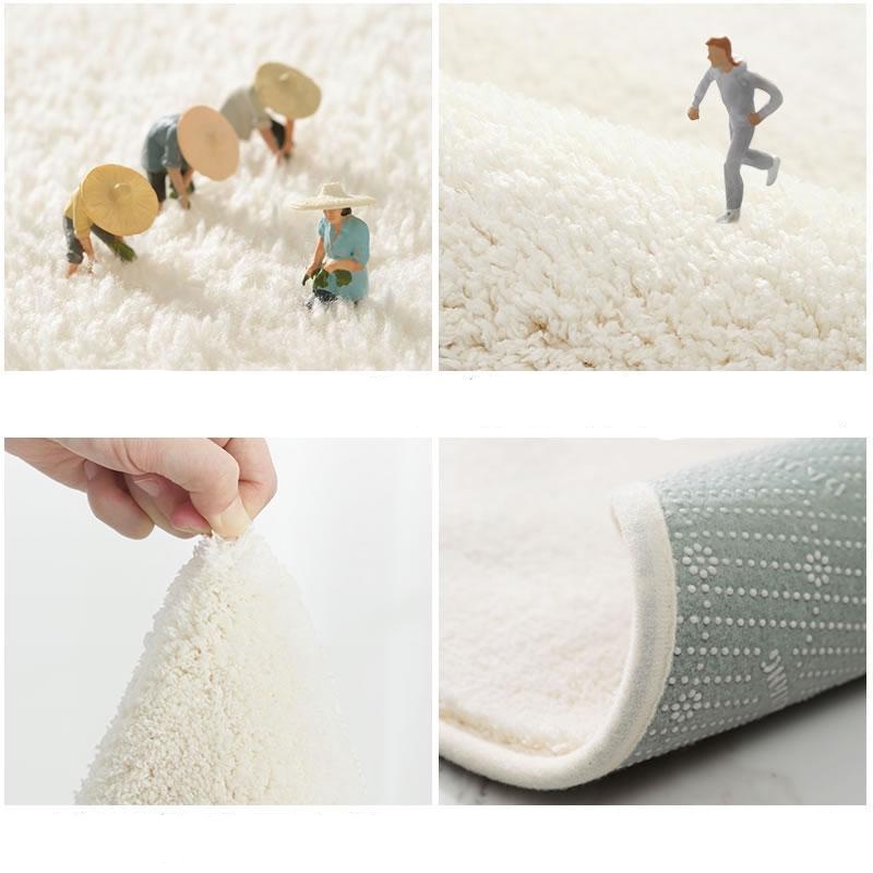 Thảm lót sàn/ cửa toilet/ nhà tắm thấm hút nước giả cashmere dễ thương cho gia đình
