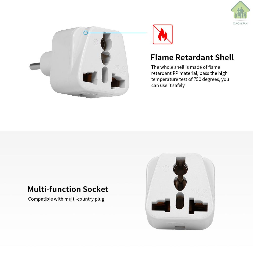 XM High Quality Swiss Embedded Conversion Plug 3-hole Adaptor Plug Swiss Plug to Universal Socket Travel Plug Adapter White