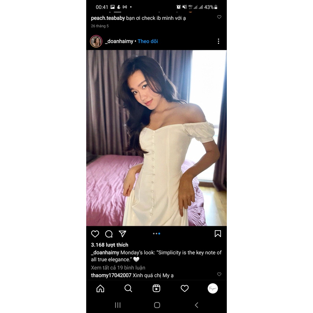 Jami Dress - Váy đầm trắng dáng dài FORYOU tay bồng đính cúc dọc, váy thiết kế xòe thanh lịch | BigBuy360 - bigbuy360.vn