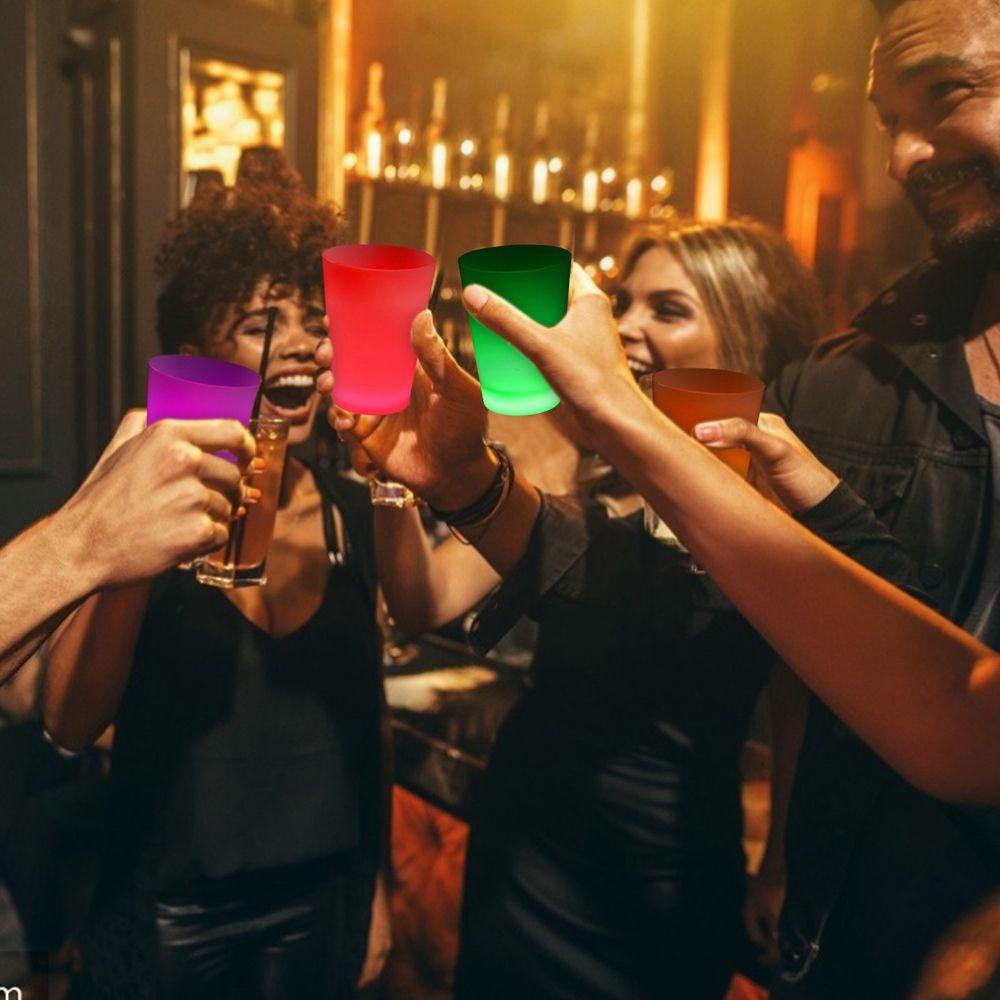 YIYU Ly Thủy Tinh Uống Rượu Có Đèn LED Phát Sáng Độc Đáo