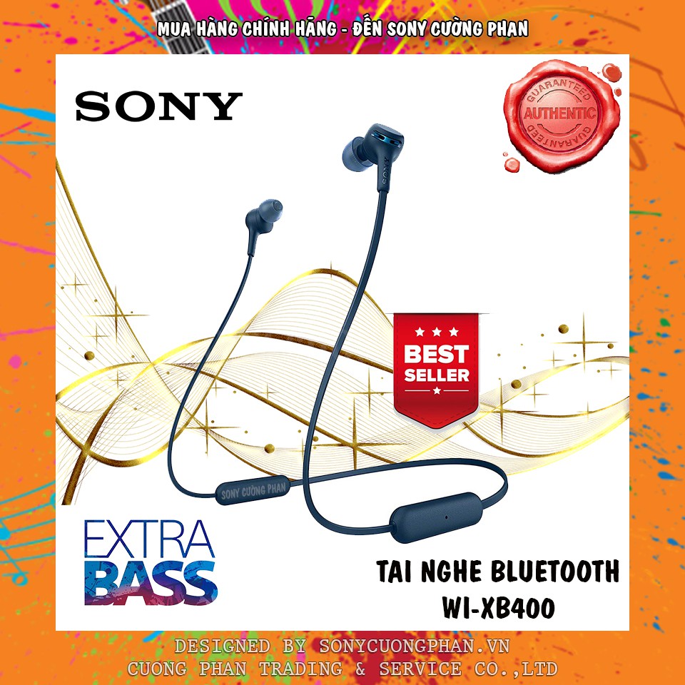 Tai Nghe Nhét Tai Bluetooth Sony Extra Bass WI-XB400 - Chính Hãng Sony Việt Nam - Bảo Hành 12 Tháng