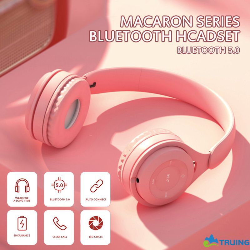 Tai nghe bluetooth không dây HiFi 2020 5.0 màu macaron dễ thương
