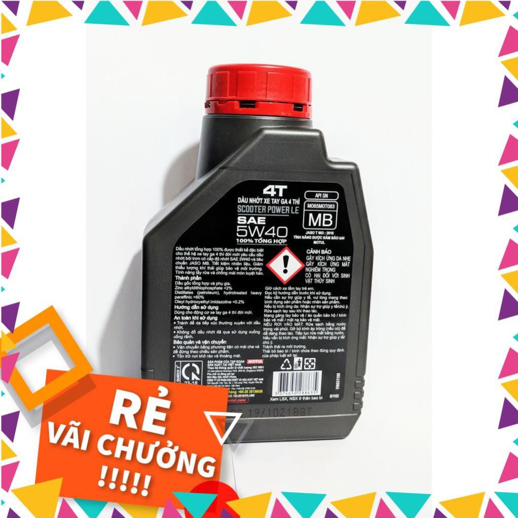 Siêu rẻ 1 chai Motul Scooter Power LE 5W40 0,8L + 1 tuyp lab