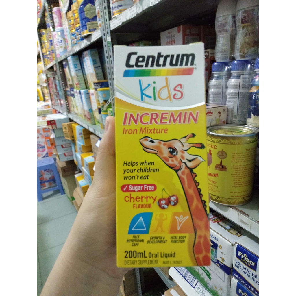SIRO CHO TRẺ BIẾNG ĂN CENTRUM KIDS HƯƠNG CHERRY ÚC 200ML(mẫu mới)