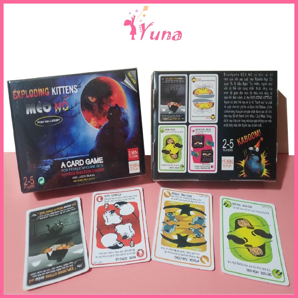 Bộ trò chơi Board Game Mèo Nổ Exploding Kittens cơ bản 56 thẻ phiên bản Việt hóa