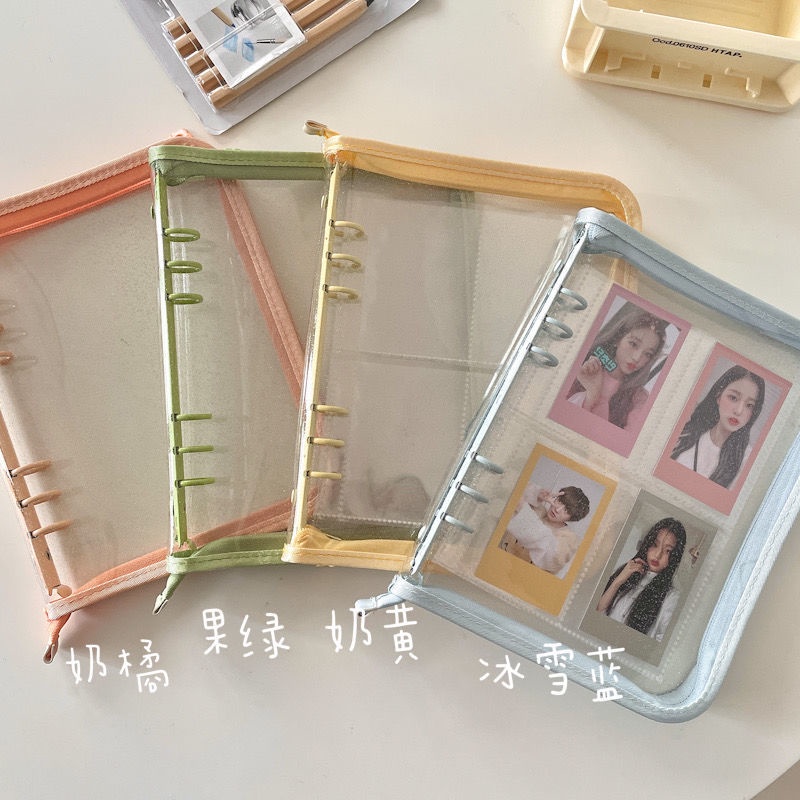 Bán Chạy! Giảm Giá Hấp Dẫn!Album Ảnh Polaroid A5 Hàn Quốc Màu Macaron Có Khóa Kéo 10cm