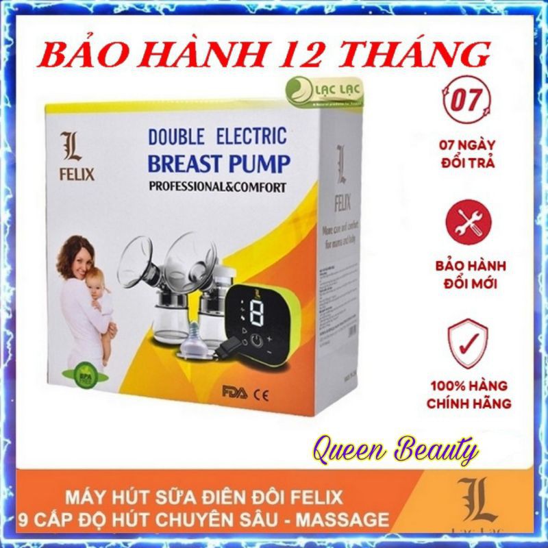 Máy hút sữa điện đôi Felix có massage, hút êm, nhỏ gọn, 9 cấp độ hút chuyên sâu