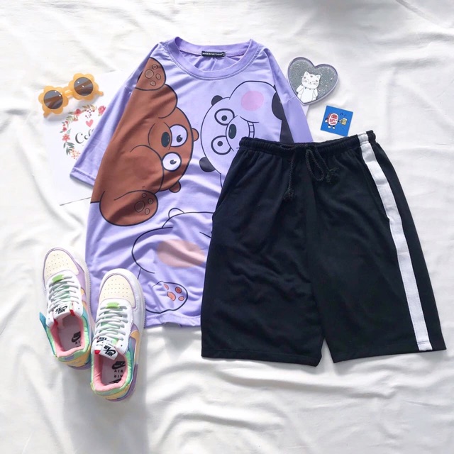 Quần Short Thun Line Có Hình Thật