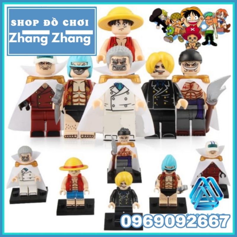 Đồ chơi Xếp hình One Piece gồm Sanji - Frank - Luffy - Sakazuki Akainu - Edward - Garp mô hình Minifigures Koruit KT1008