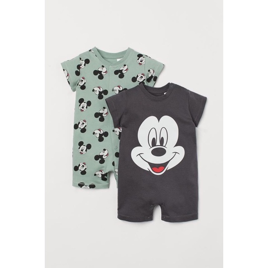 sét 2 body cộc tay HM auth cho bé trai họa tiết mickey