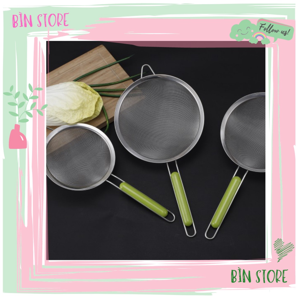 Rây lọc cháo siêu mịn mắt nhỏ cán nhựa dùng để chuẩn bị thức ăn cho bé ăn dặm BÌN STORE