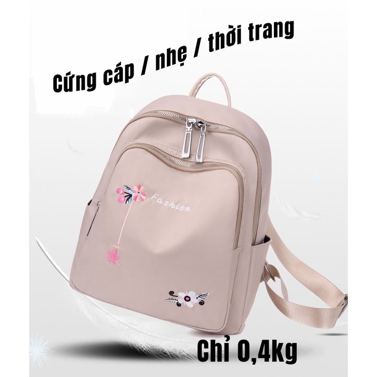 Balo vải oxford thêu họa tiết kích cỡ lớn thời trang cho nữ
