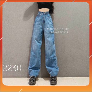 [CLIP THẬT] QUẦN JEAN ỐNG SUÔNG NỮ ĐAI CAO PHỐI LƯNG KIỂU MS 2230 [FREESHIP] hàng loại 1, chất vải dày