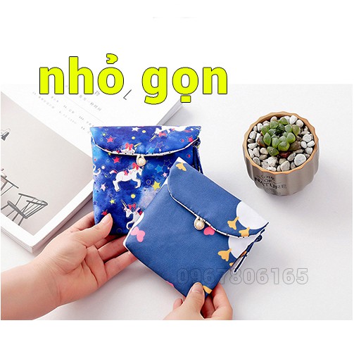 Túi vải đựng băng vệ sinh, đồ dùng cá nhân cho nữ nhỏ gọn, dễ thương