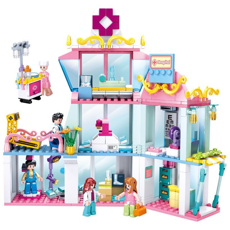 Đồ Chơi Lắp Ráp Kiểu Lego Friends Bé Gái Bệnh Viện Hospital Sluban B0799 Với 459 Mảnh Ghép