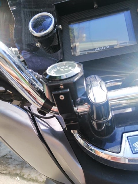 Đồng hồ gắn ghi đông 2 mặt xe máy