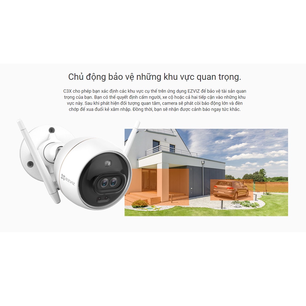 Camera ip wifi thông minh ezviz c3x ống kính kép siêu nét, công nghệ AI