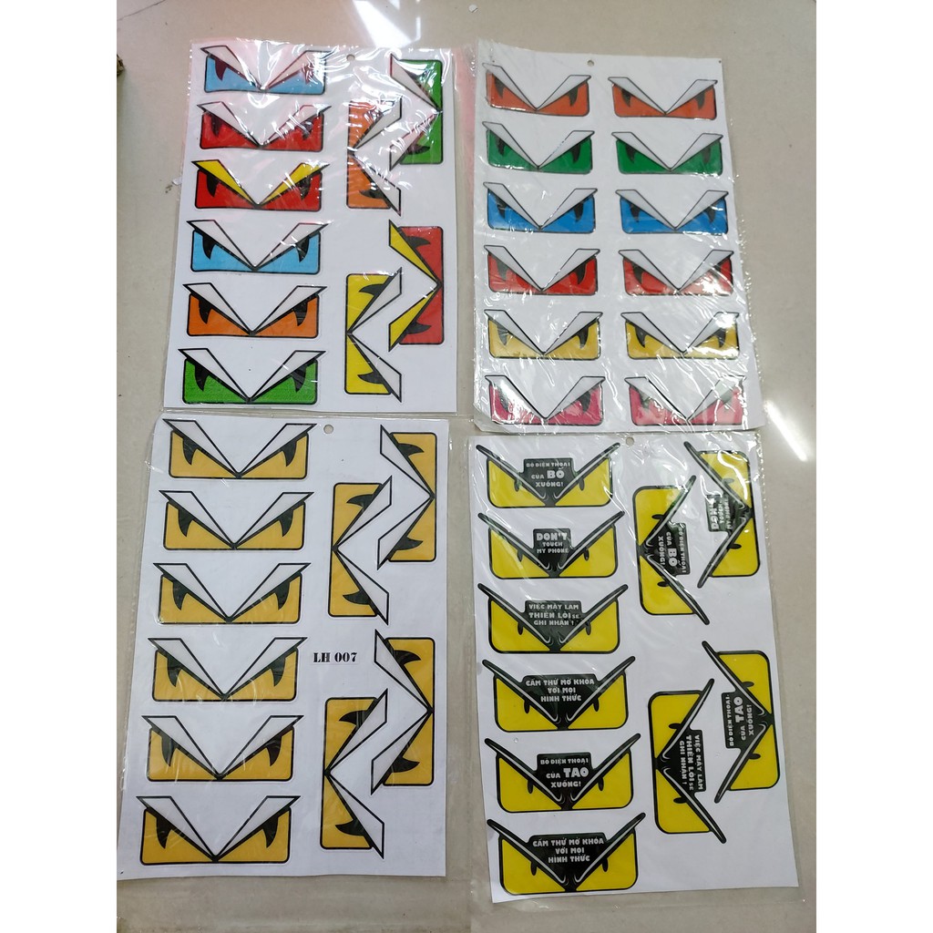 Tem logo sticker mắt khủng long nổi