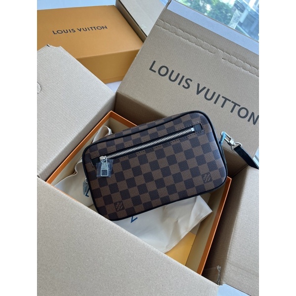💥HÀNG 1:1💥Ví cầm tay L.V hộp vuông size 24x16_Ví clutch L.V. kẹo nách da thật nhập khẩu FULLBOX