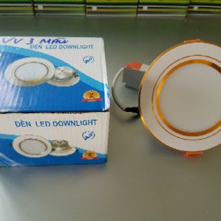 Đèn Led âm trần  viền vàng 7w