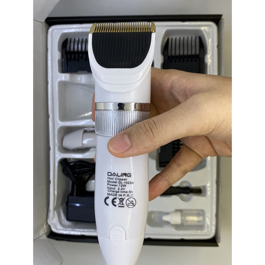 Tông đơ cắt tóc cao cấp công suất 12w, Tăng đơ cắt tóc gia đình chuyên nghiệp DALING 1006, Tặng thêm 1 pin dự phòng