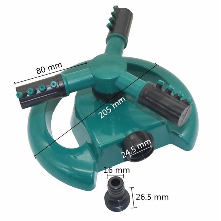 Vòi tưới nước tự động xoay 360 độ, tiện lợi chất lượng cao, 12 tia nước xịt xa đến 4m làm mát mái tôn
