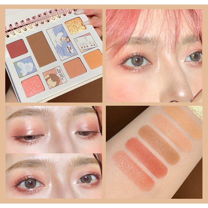 (Hàng Mới Về) Bảng Phấn Mắt Maffick 6 Màu Lì Dễ Thương Chống Thấm Nước Cho Nữ | BigBuy360 - bigbuy360.vn