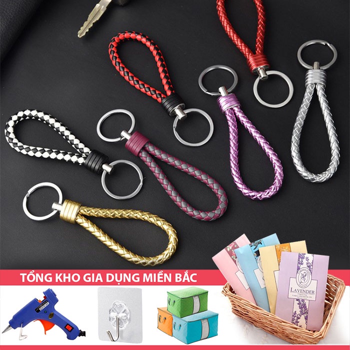 Móc Treo Chìa Khóa Dây Da Xoắn Cá Tính - Móc Dây Tết Sang Trọng
