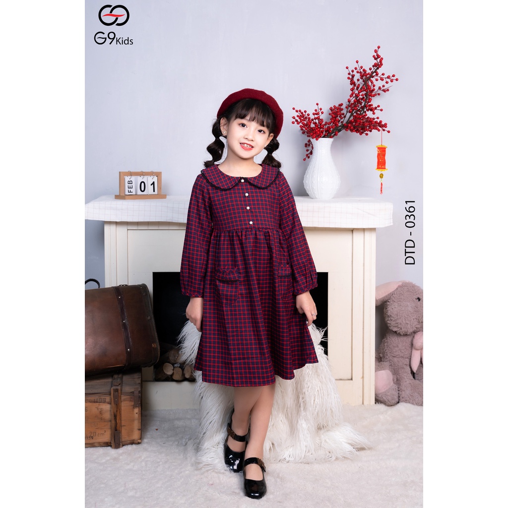 Đầm tay lỡ 0361 G9moza với chất liệu Nhung tăm tạo nên phong cách Đến trường, đi chơi Xinh xắn, đáng yêu
