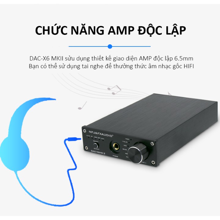 Dac Giải Mã Khuếch Đại Âm Thanh Bluetooth 5.0 Fx-Audio Dac X6 Mkii