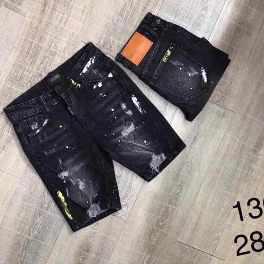 Quần short jean nam vẩy sơn quần sọt nam quần jean đẹp cá tính 1303 !