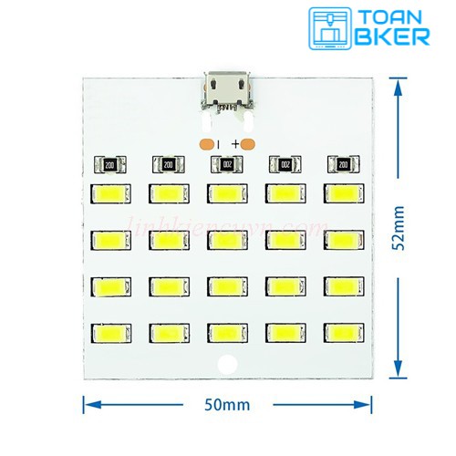 Module Led siêu sáng 20 bóng nguồn 5V Micro USB