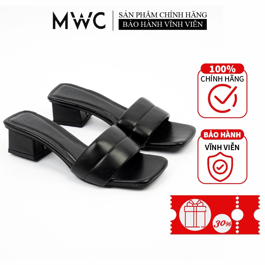 Dép Cao Gót MWC Quai Ngang Đế Vuông 3CM Đơn Giản Thanh Lịch NUCG- 4294