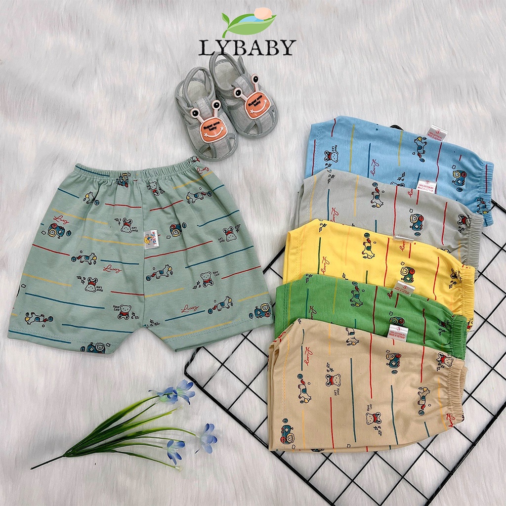 Quần đùi cho bé trai bé gái LYBABY quần cộc chất cotton Họa Tiết mềm mịn QC08