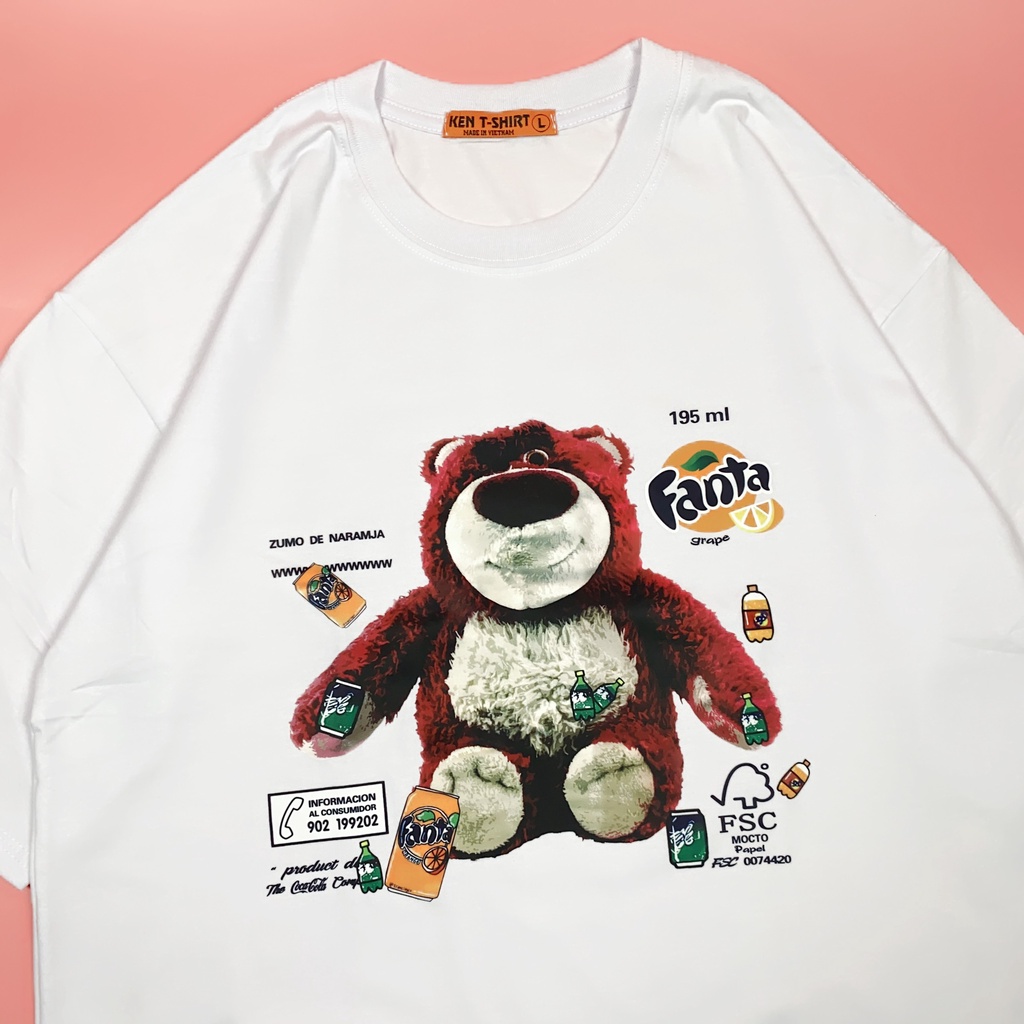 Áo thun nữ cute tay lỡ HY KOREA nam nữ form rộng in hình Gấu Lotso Fanta 477